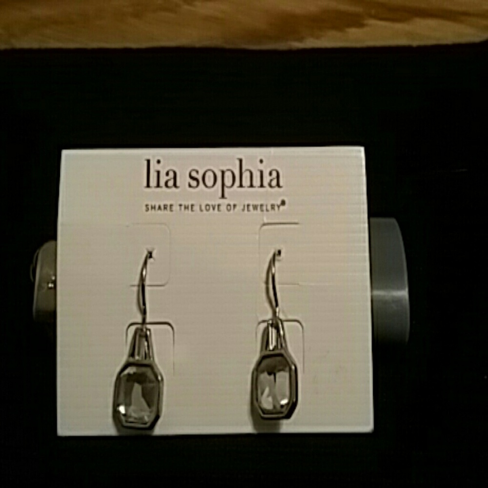 Earrings cubic stone  NWT  silver